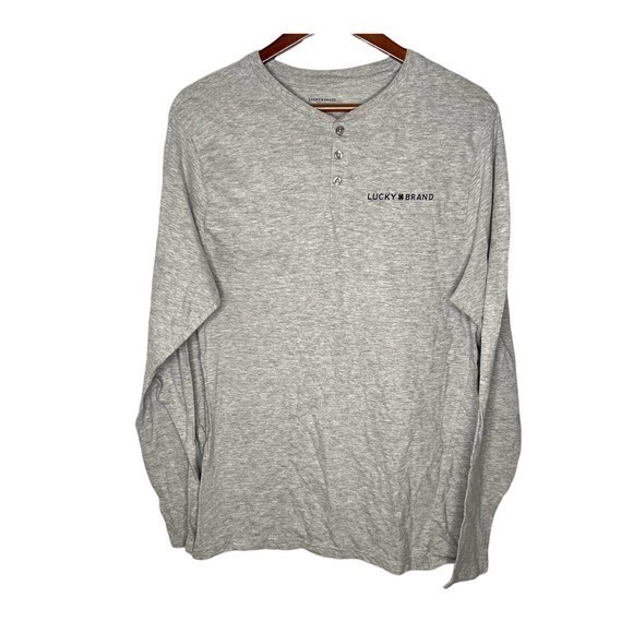Lucky Brand sleepwear gray long sleeve pull over slouchy unisex sleep tshirt  XL - Picture 1 of 7